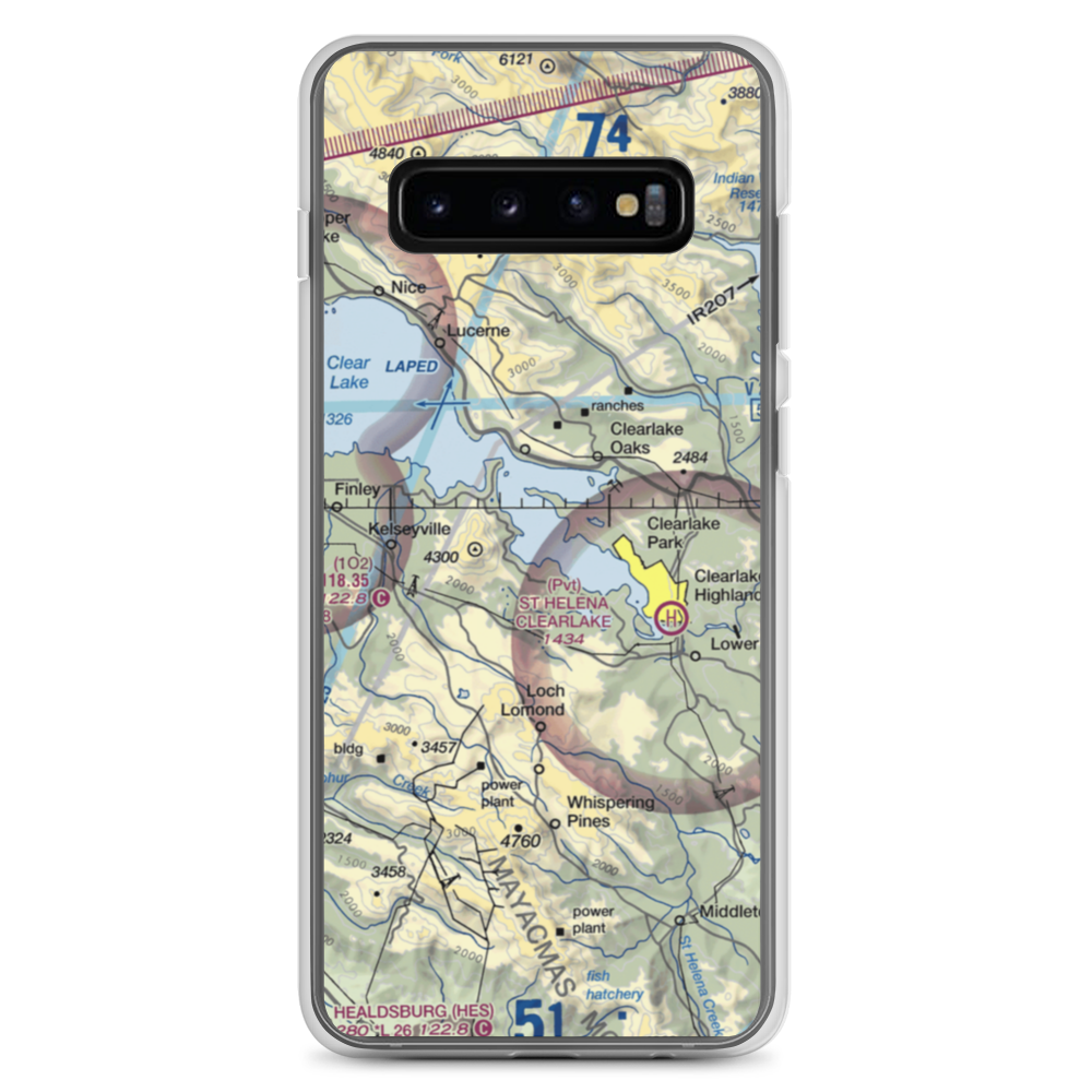 Konocti  - Clear Lake Seaplane Base (5CA9) VFR Sectional Samsung Case Samsung Galaxy S10+ model shown