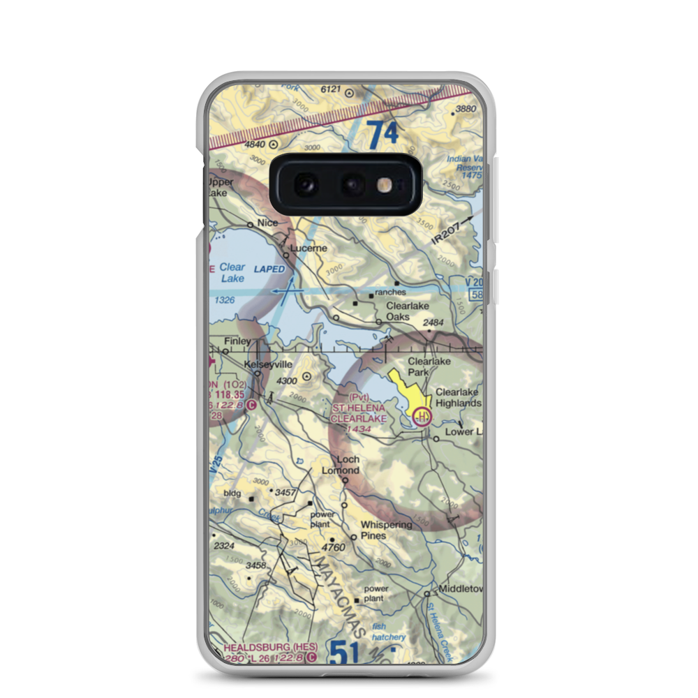 Konocti  - Clear Lake Seaplane Base (5CA9) VFR Sectional Samsung Case Samsung Galaxy S10e model shown