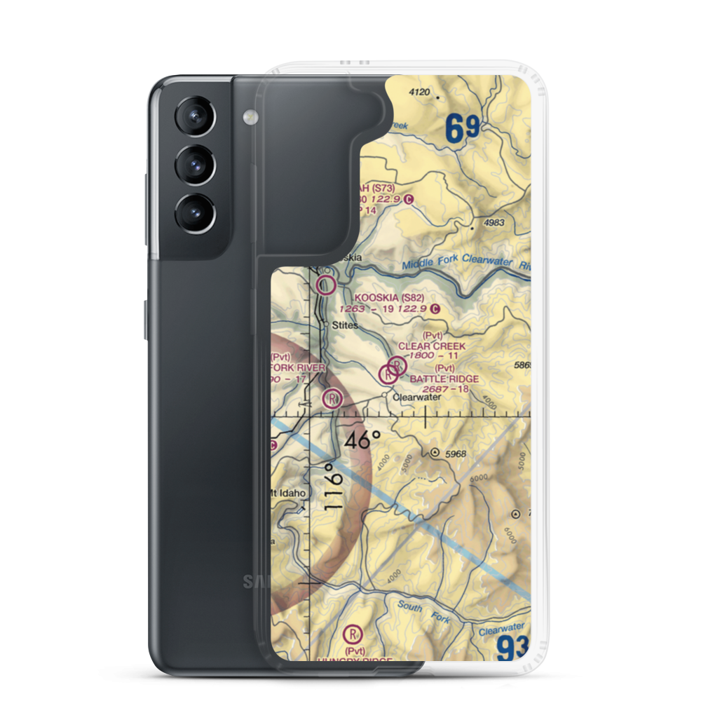 Kooskia (Clear Creek Int) Airport (79ID) VFR Sectional Samsung Case Samsung Galaxy S21 model shown