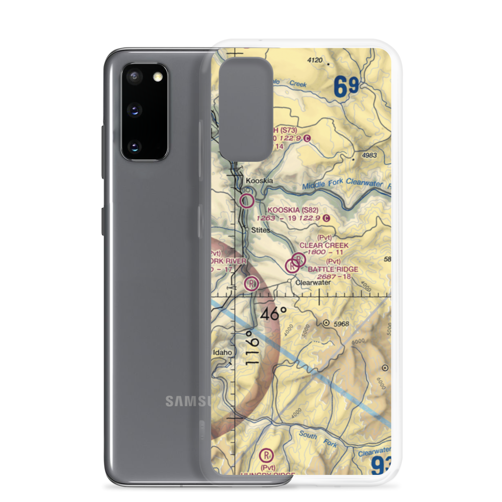 Kooskia (Clear Creek Int) Airport (79ID) VFR Sectional Samsung Case Samsung Galaxy S20 model shown