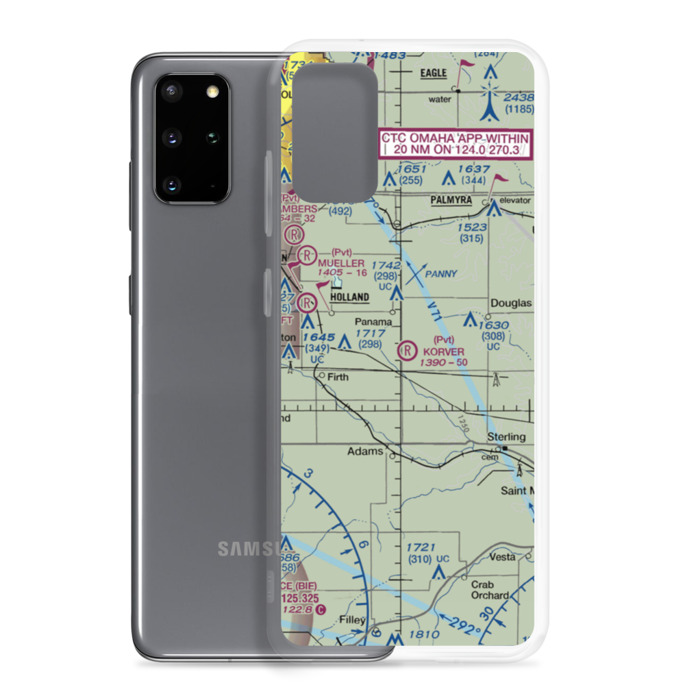 Korver Airport (16NE) VFR Sectional Samsung Case Samsung Galaxy S20 Plus model shown