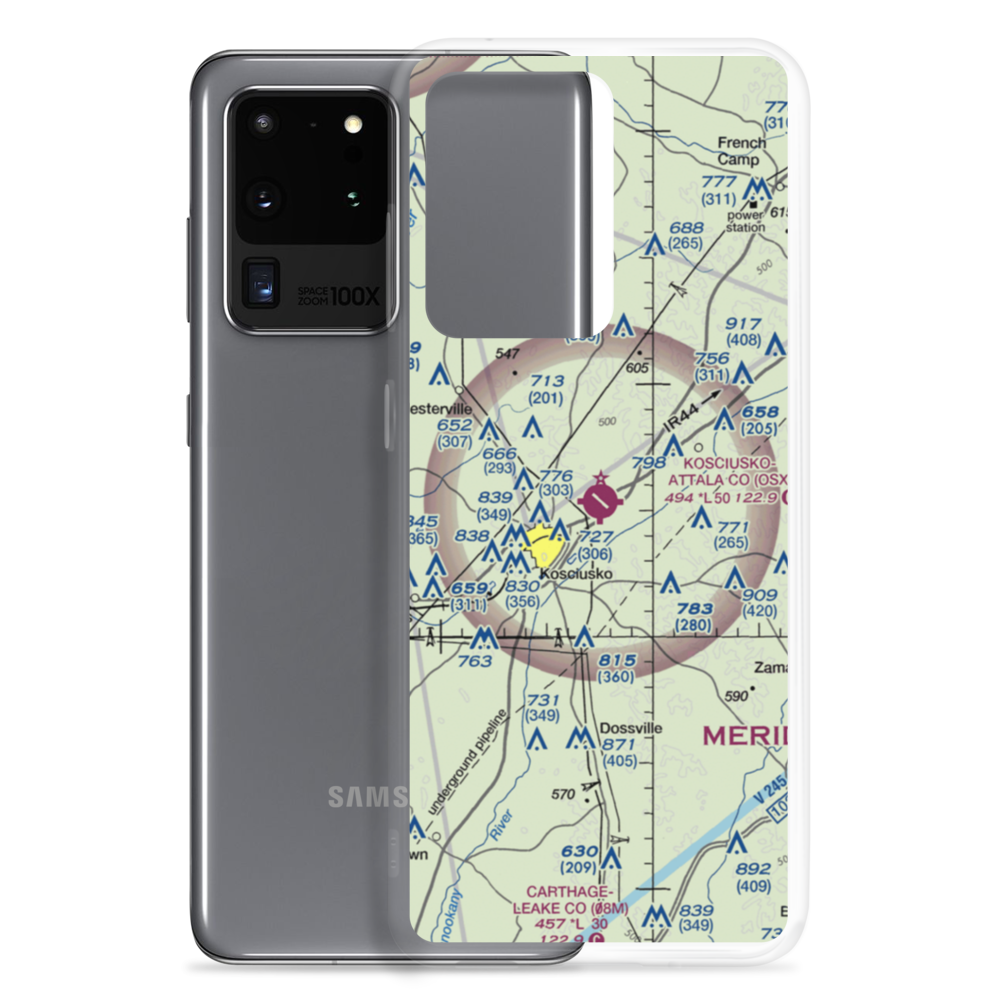 Kosciusko Attala County Airport (OSX) VFR Sectional Samsung Case Samsung Galaxy S20 Ultra model shown