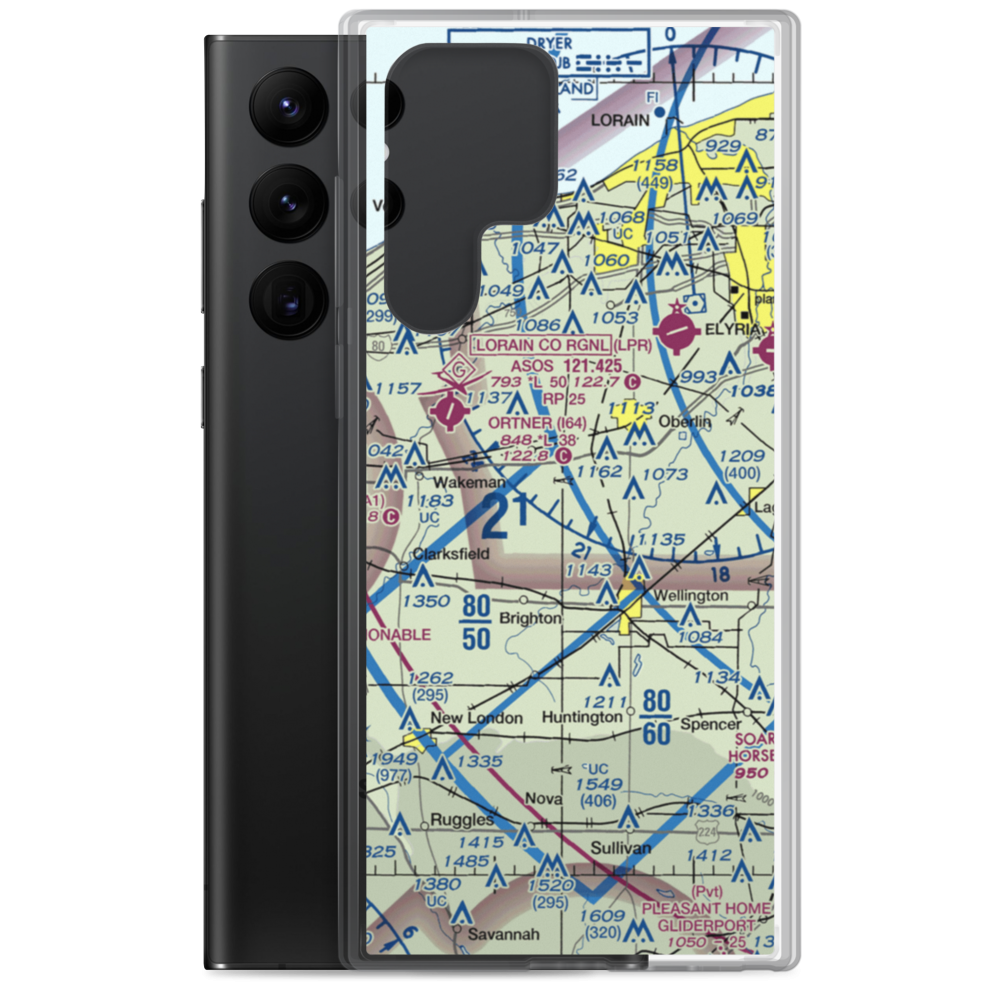 Kosik Private Airport (17OH) VFR Sectional Samsung Case Samsung Galaxy S22 Ultra model shown