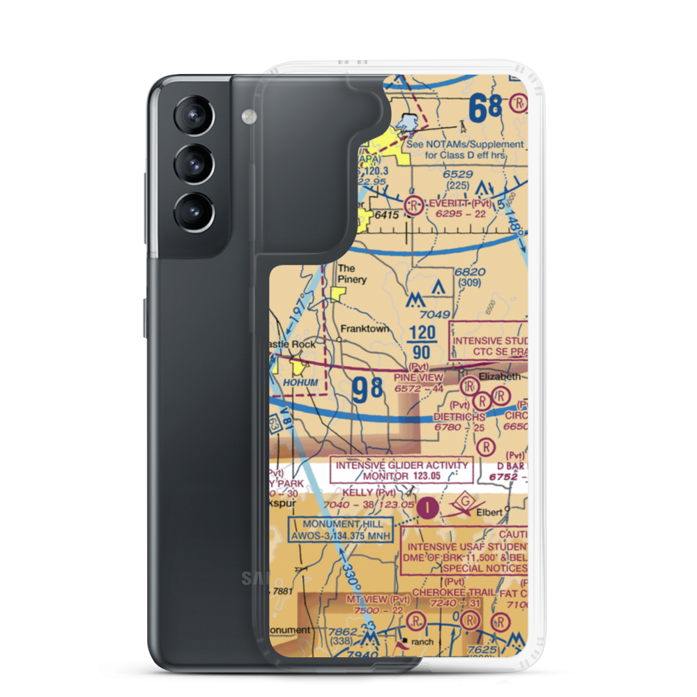 Kostroski Airport (43CO) VFR Sectional Samsung Case Samsung Galaxy S21 model shown