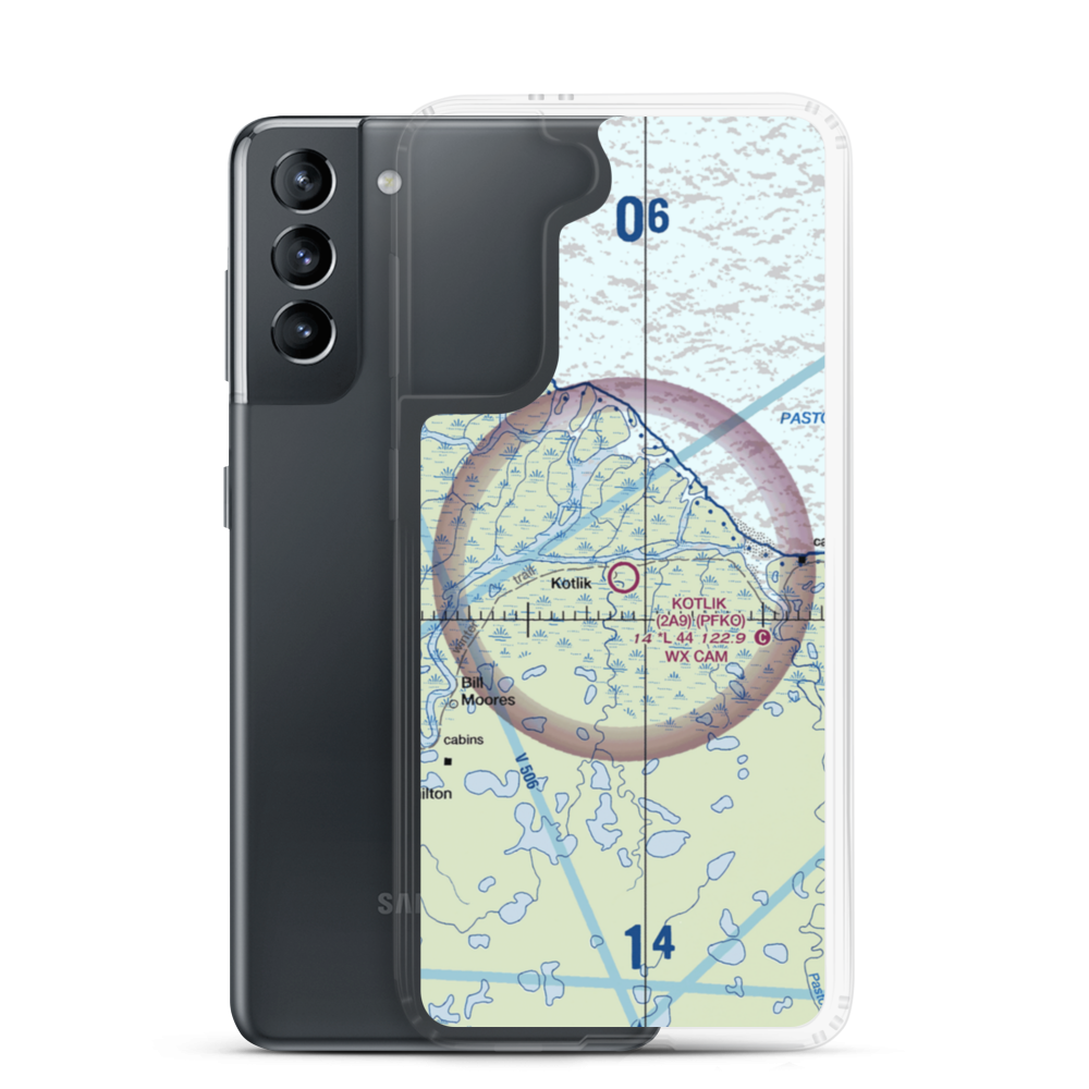 Kotlik Airport (2A9) VFR Sectional Samsung Case Samsung Galaxy S21 model shown