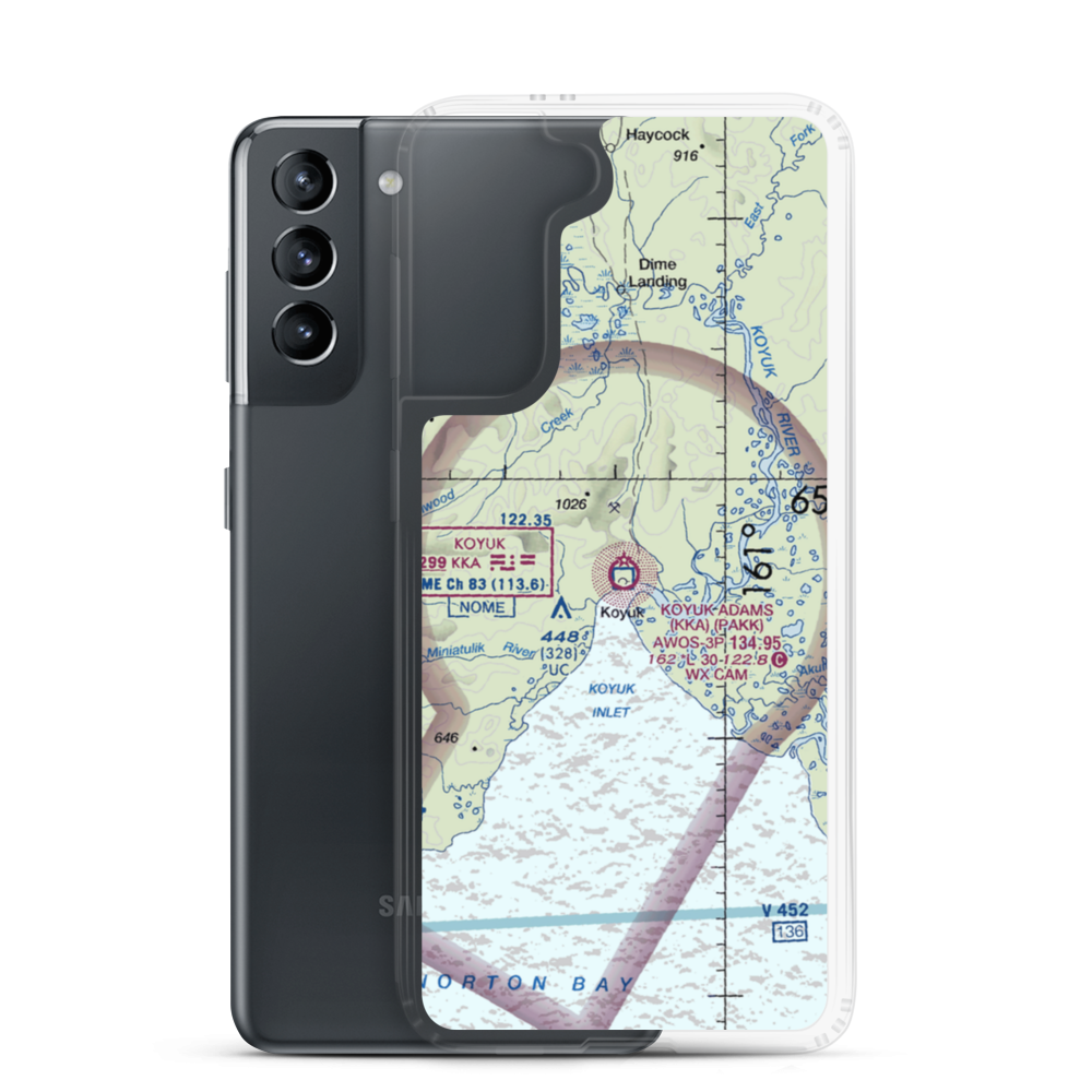 Koyuk Alfred Adams Airport (KKA) VFR Sectional Samsung Case Samsung Galaxy S21 model shown