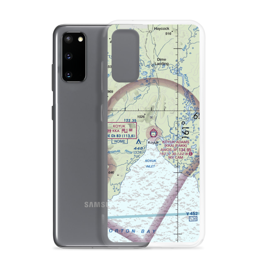 Koyuk Alfred Adams Airport (KKA) VFR Sectional Samsung Case Samsung Galaxy S20 model shown