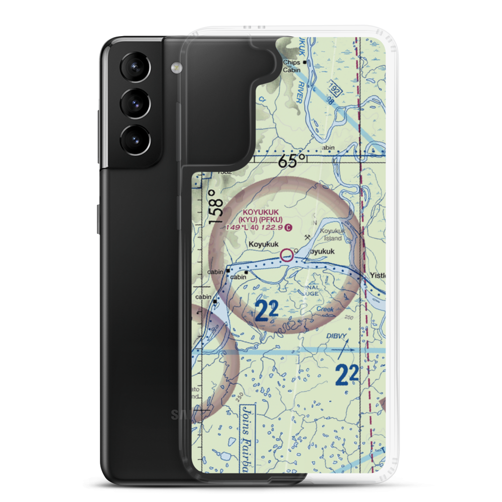 Koyukuk Airport (KYU) VFR Sectional Samsung Case Samsung Galaxy S21 Plus model shown