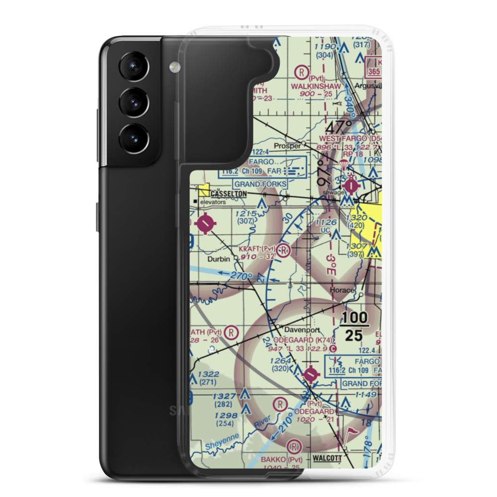 Kraft Airport (2ND0) VFR Sectional Samsung Case Samsung Galaxy S21 Plus model shown