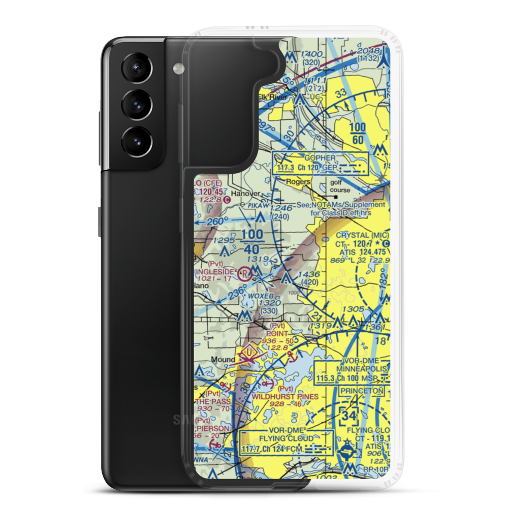 Kral's Personal Use Landing Field (42MN) VFR Sectional Samsung Case Samsung Galaxy S21 Plus model shown