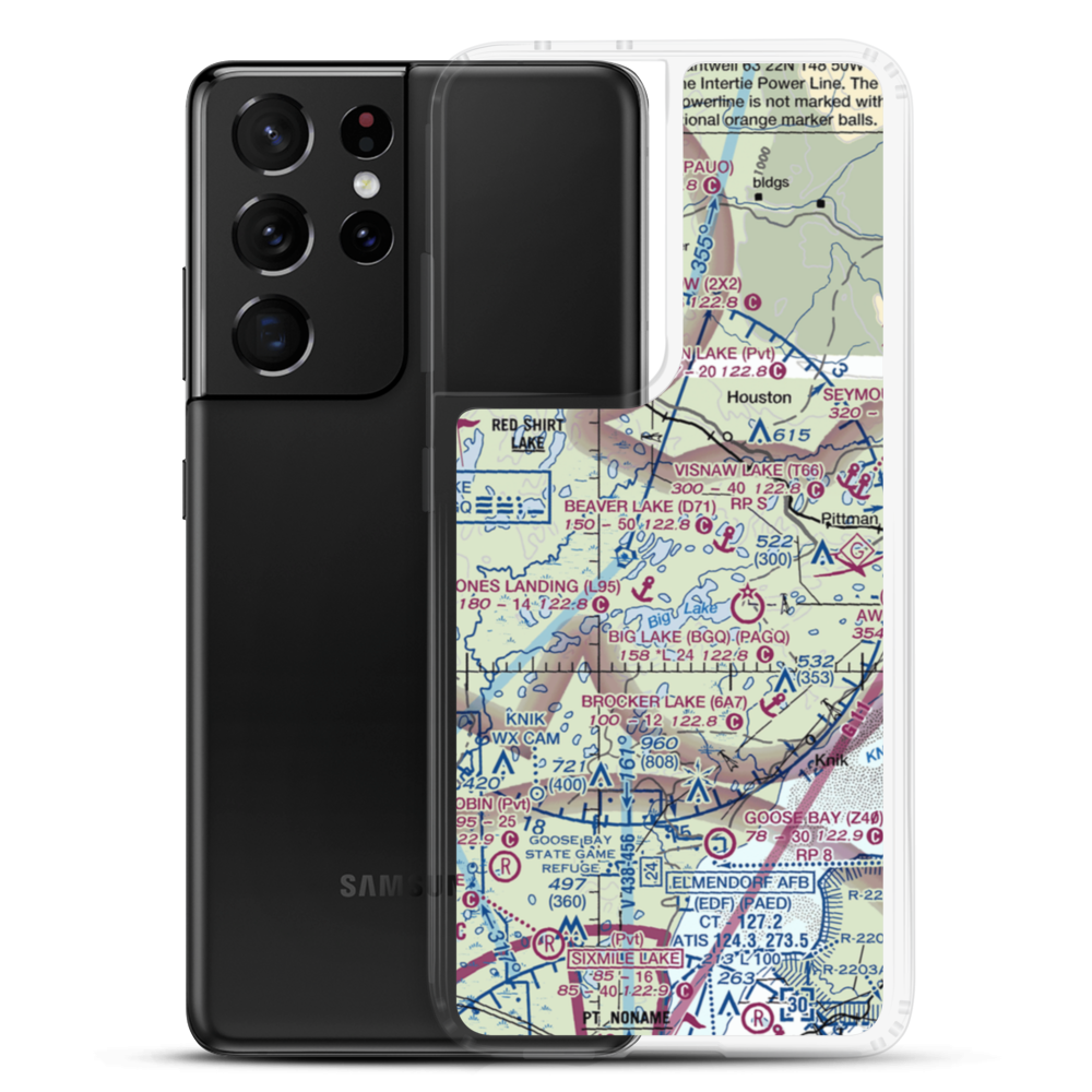 Kramer Airport (AK86) VFR Sectional Samsung Case Samsung Galaxy S21 Ultra model shown