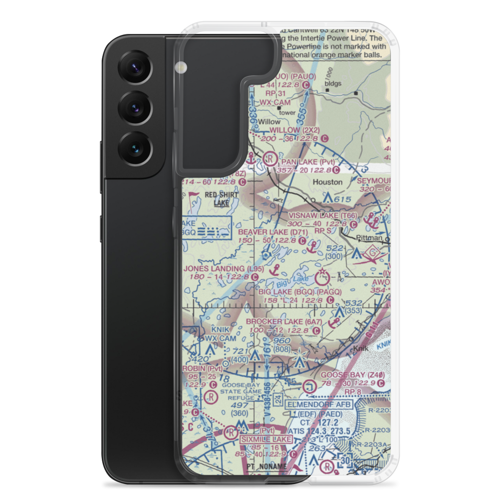 Kramer Airport (AK86) VFR Sectional Samsung Case Samsung Galaxy S22 Plus model shown