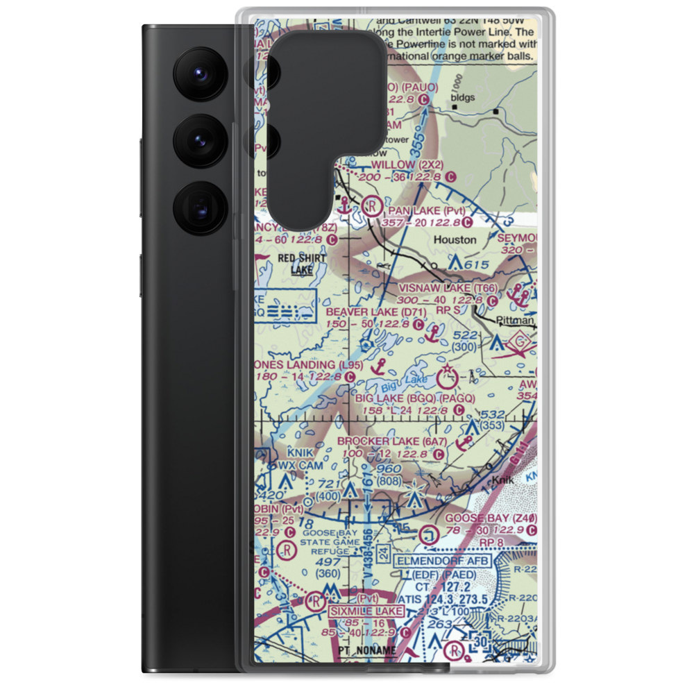 Kramer Airport (AK86) VFR Sectional Samsung Case Samsung Galaxy S22 Ultra model shown