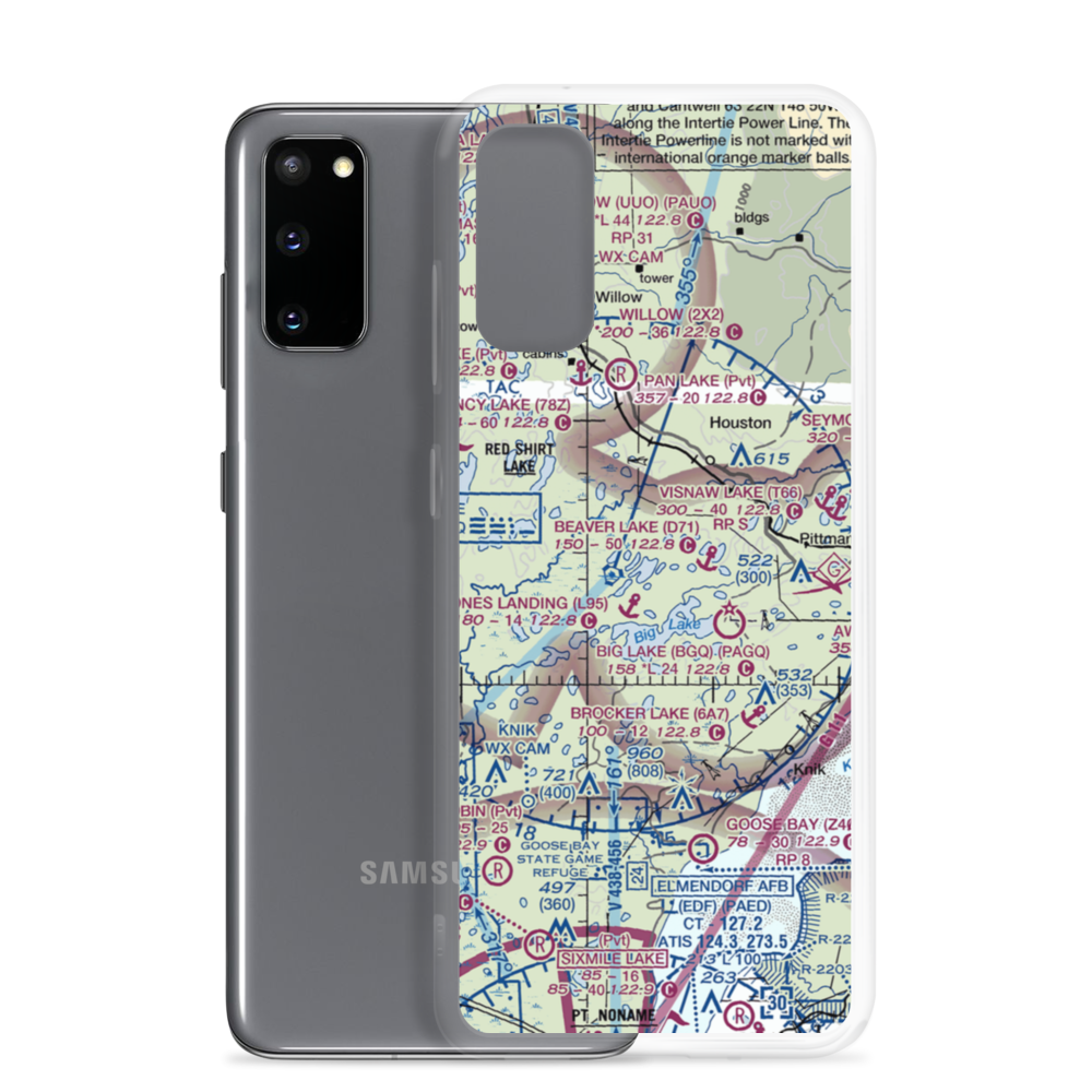 Kramer Airport (AK86) VFR Sectional Samsung Case Samsung Galaxy S20 model shown