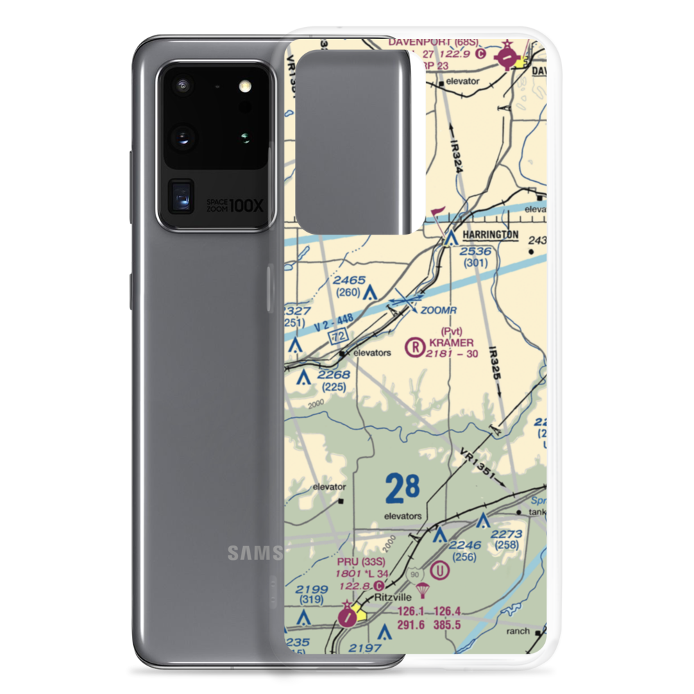 Kramer Ranch Airport (2WA8) VFR Sectional Samsung Case Samsung Galaxy S20 Ultra model shown