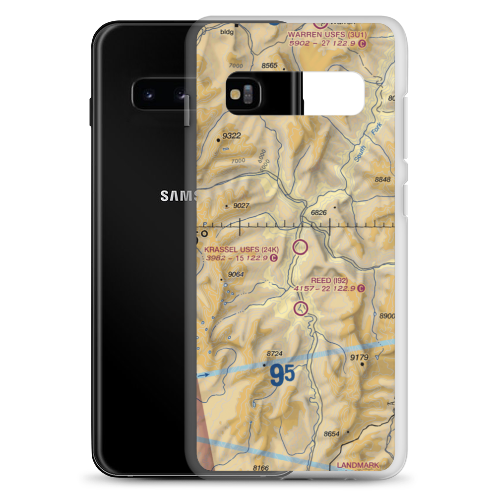 Krassel US Forest Service Airport (24K) VFR Sectional Samsung Case Samsung Galaxy S10+ model shown