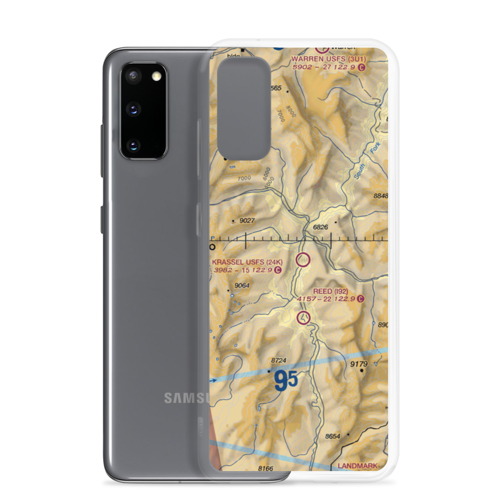 Krassel US Forest Service Airport (24K) VFR Sectional Samsung Case Samsung Galaxy S20 model shown
