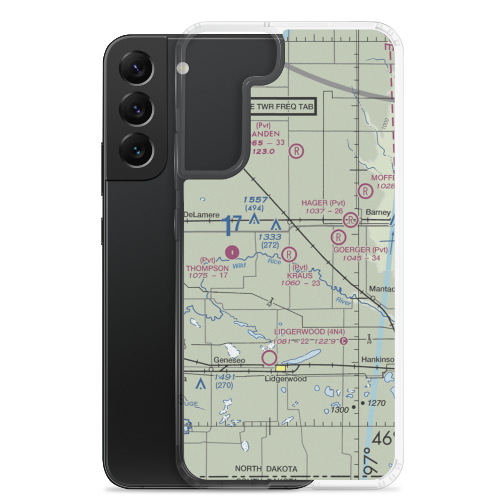 Krause Private Airport (ND49) VFR Sectional Samsung Case Samsung Galaxy S22 Plus model shown