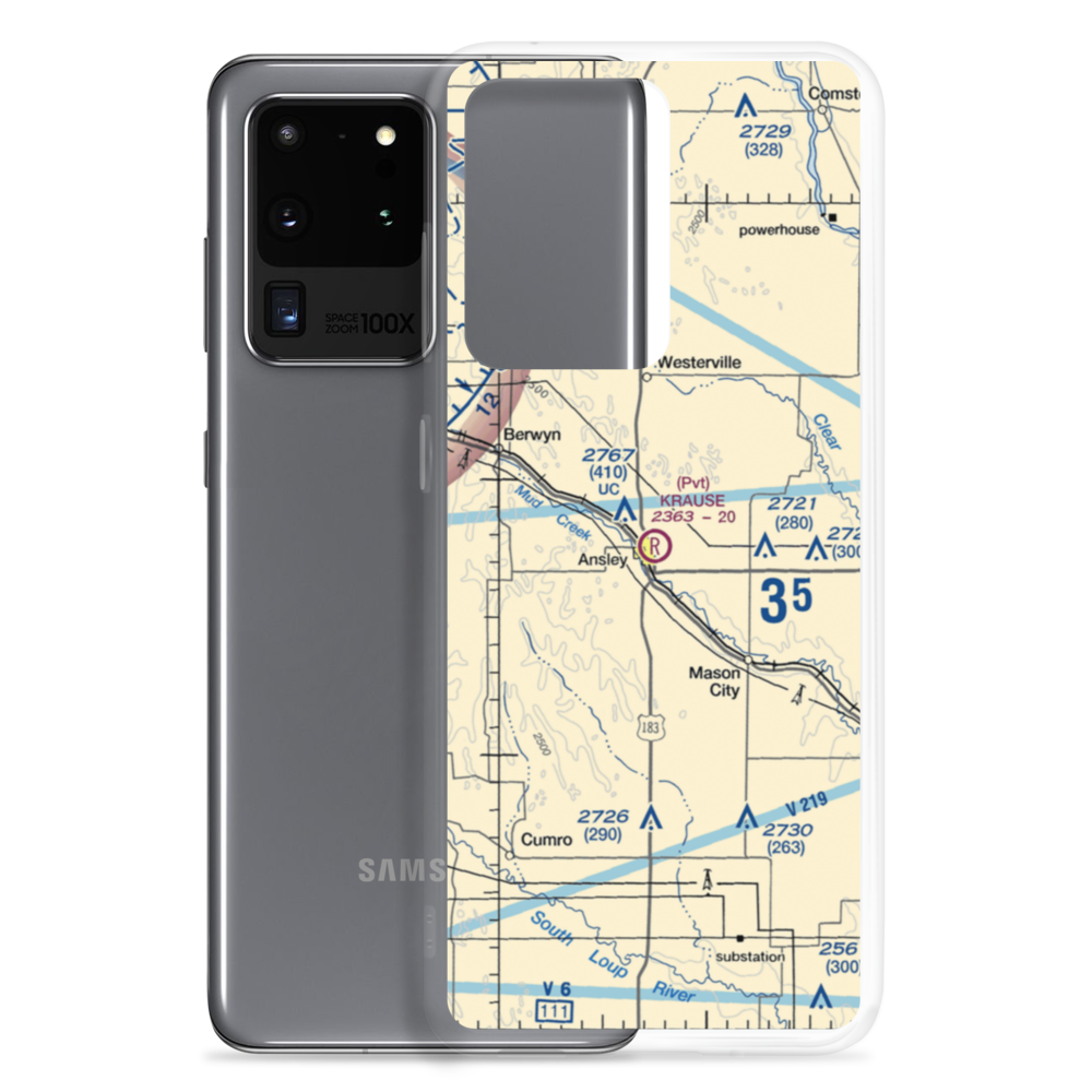 Krause Private Airport (NE45) VFR Sectional Samsung Case Samsung Galaxy S20 Ultra model shown