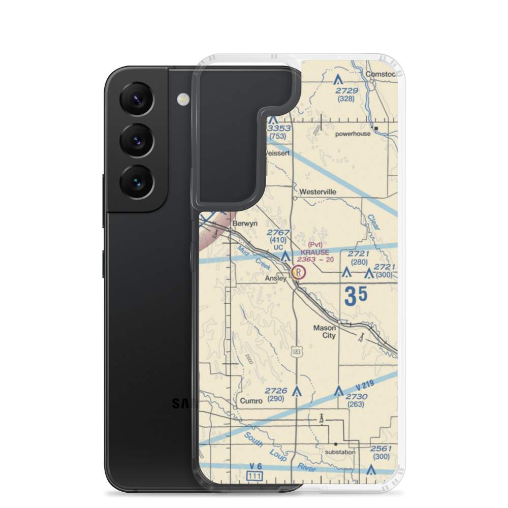 Krause Private Airport (NE45) VFR Sectional Samsung Case Samsung Galaxy S22 model shown