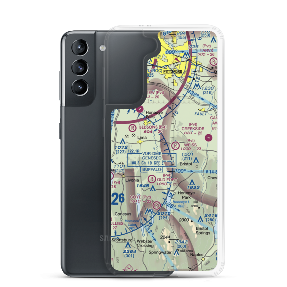 Krenzers Airport (98NY) VFR Sectional Samsung Case Samsung Galaxy S21 model shown