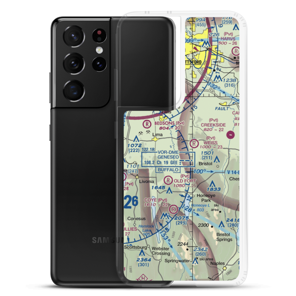 Krenzers Airport (98NY) VFR Sectional Samsung Case Samsung Galaxy S21 Ultra model shown