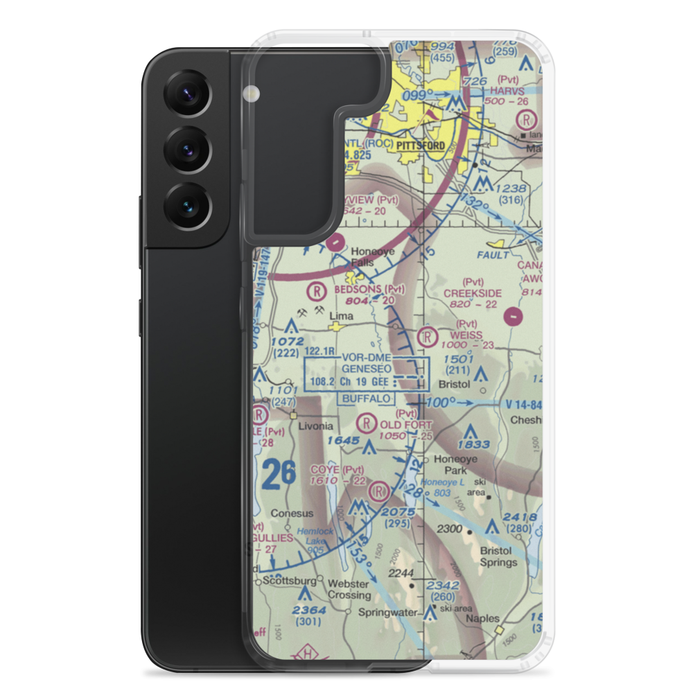Krenzers Airport (98NY) VFR Sectional Samsung Case Samsung Galaxy S22 Plus model shown