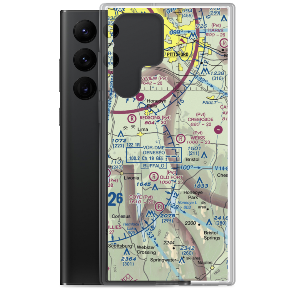 Krenzers Airport (98NY) VFR Sectional Samsung Case Samsung Galaxy S22 Ultra model shown