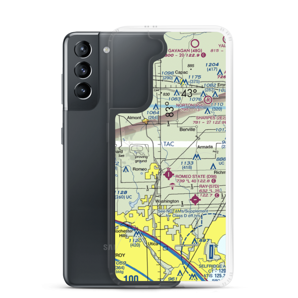 Kriewall Strip (4MI0) VFR Sectional Samsung Case Samsung Galaxy S21 model shown