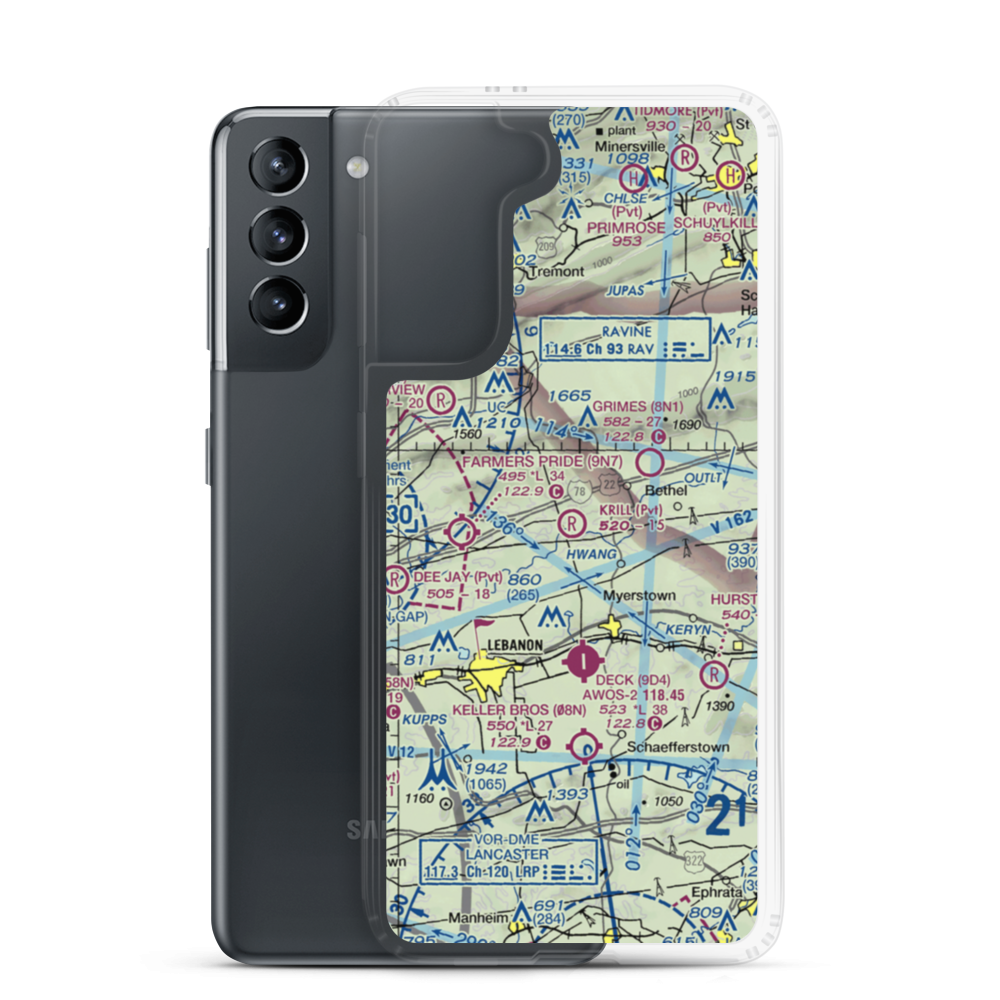 Krill Personal Use Airport (PA86) VFR Sectional Samsung Case Samsung Galaxy S21 model shown