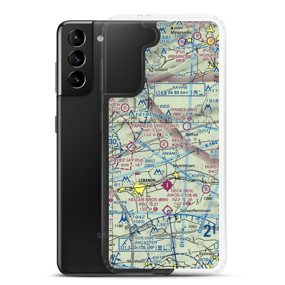 Krill Personal Use Airport (PA86) VFR Sectional Samsung Case Samsung Galaxy S21 Plus model shown