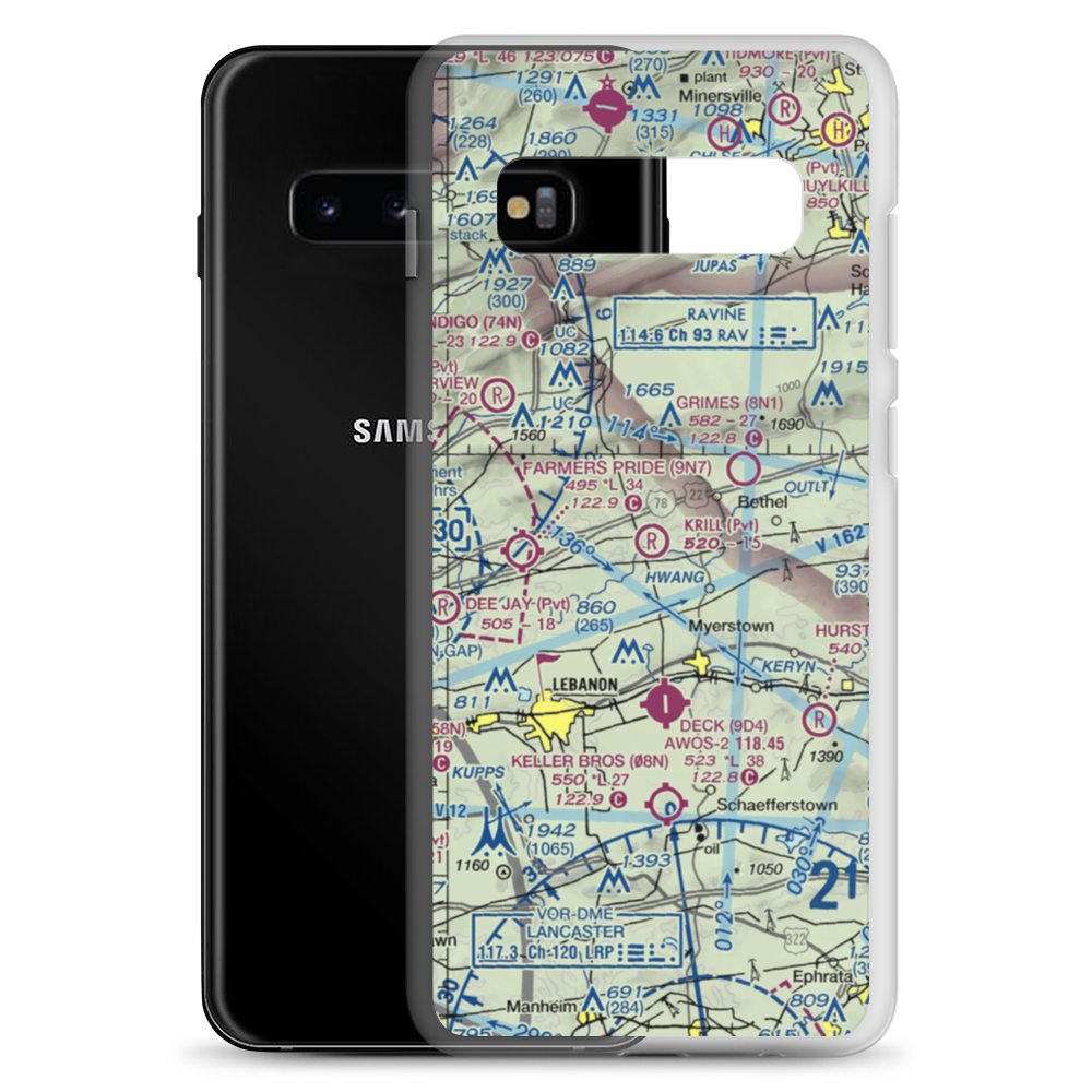 Krill Personal Use Airport (PA86) VFR Sectional Samsung Case Samsung Galaxy S10+ model shown