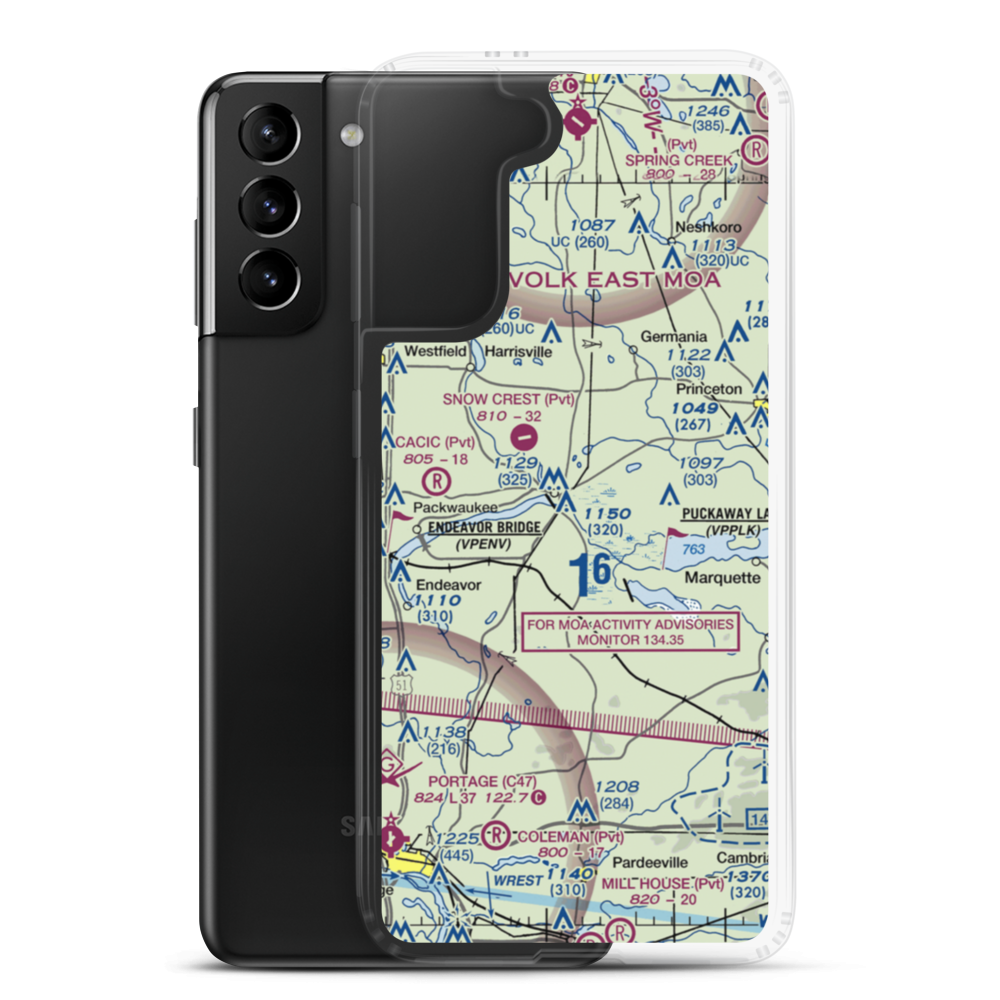 Krist Island Airport (WS68) VFR Sectional Samsung Case Samsung Galaxy S21 Plus model shown