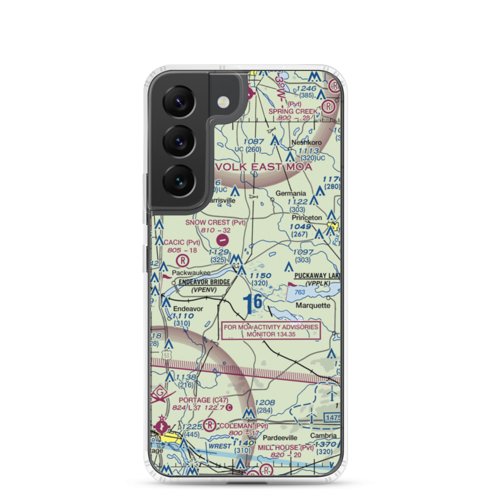 Krist Island Airport (WS68) VFR Sectional Samsung Case Samsung Galaxy S22 model shown