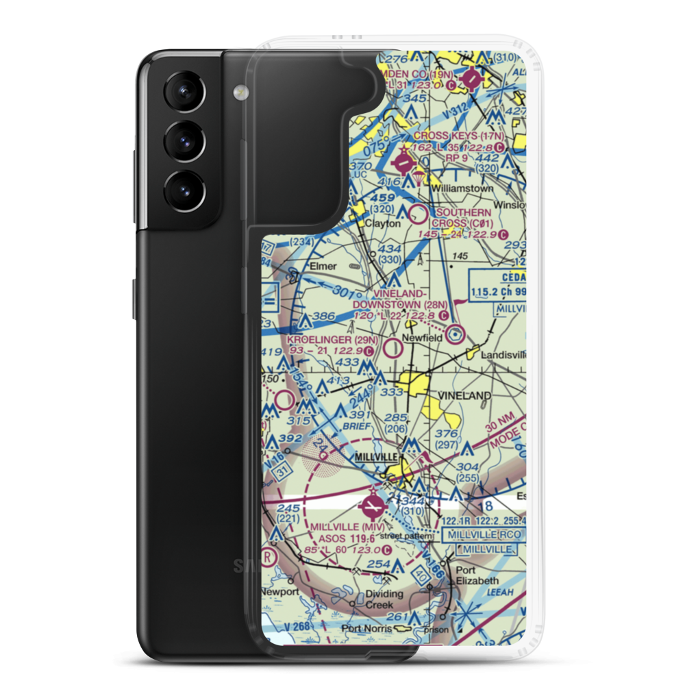 Kroelinger Airport (29N) VFR Sectional Samsung Case Samsung Galaxy S21 Plus model shown