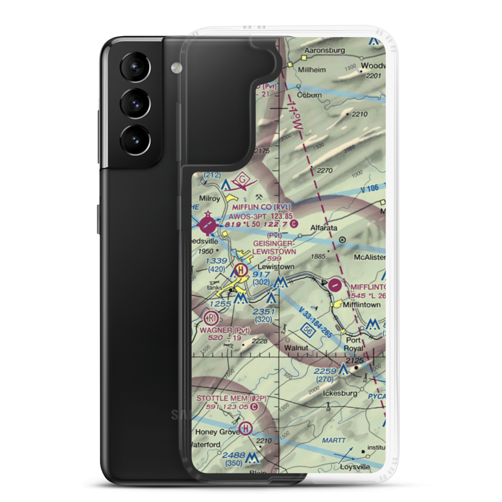 Krout Airport (4PS6) VFR Sectional Samsung Case Samsung Galaxy S21 Plus model shown