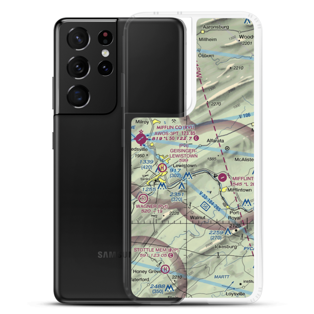 Krout Airport (4PS6) VFR Sectional Samsung Case Samsung Galaxy S21 Ultra model shown