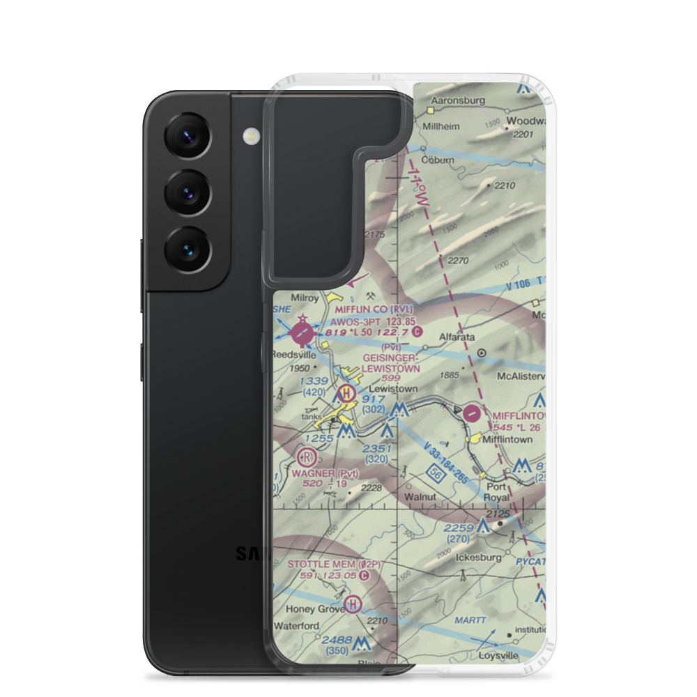 Krout Airport (4PS6) VFR Sectional Samsung Case Samsung Galaxy S22 model shown