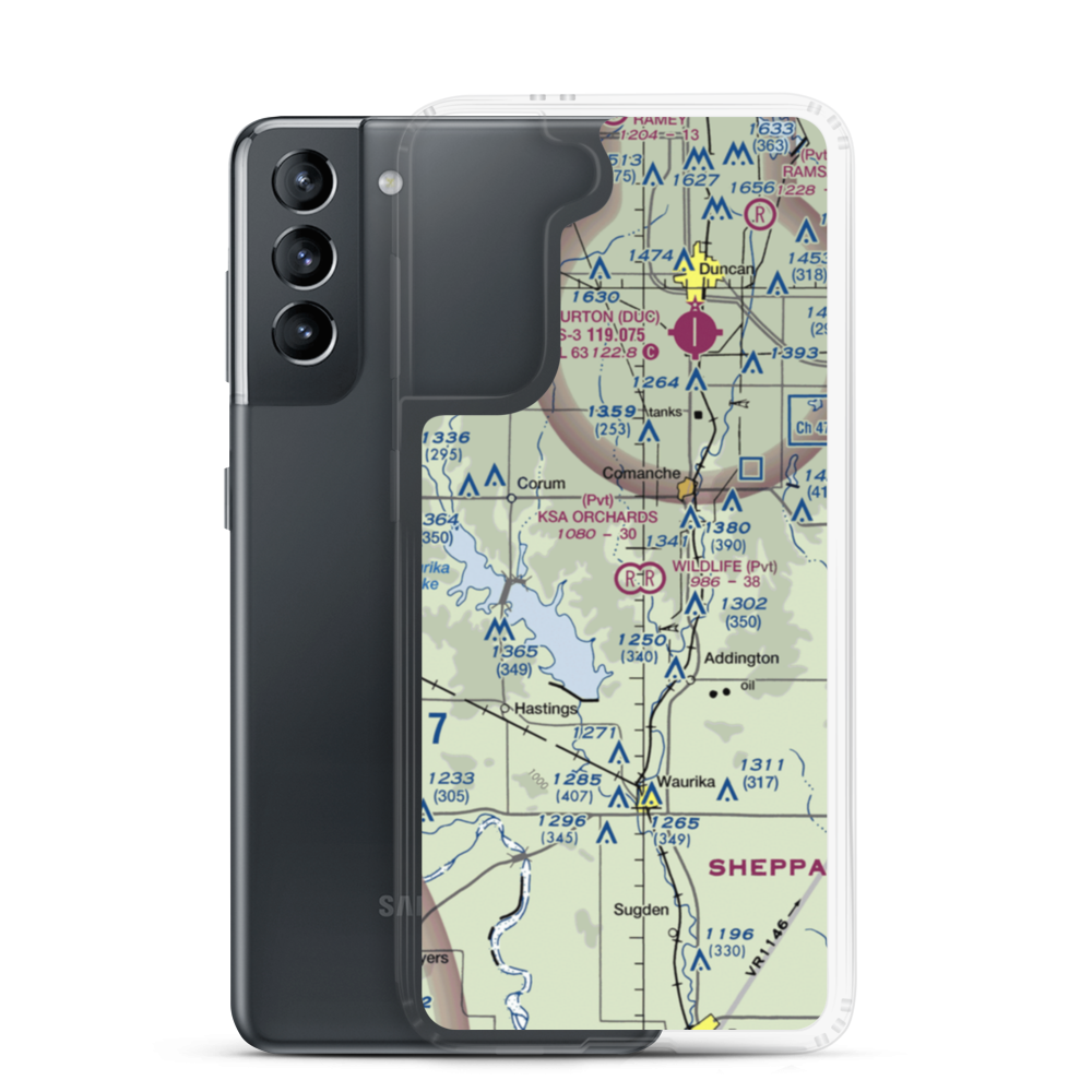 Ksa Orchards Airport (OK11) VFR Sectional Samsung Case Samsung Galaxy S21 model shown