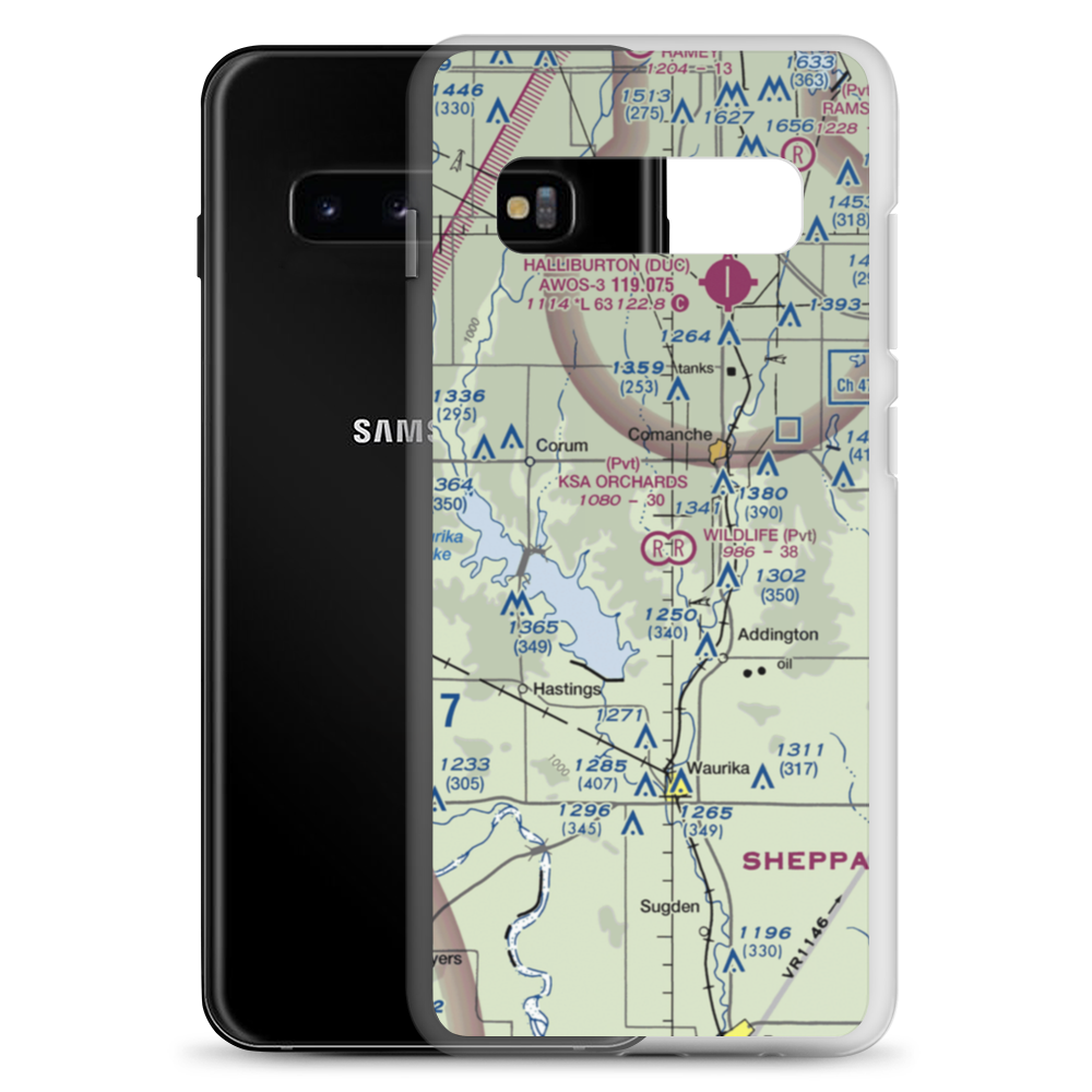 Ksa Orchards Airport (OK11) VFR Sectional Samsung Case Samsung Galaxy S10+ model shown