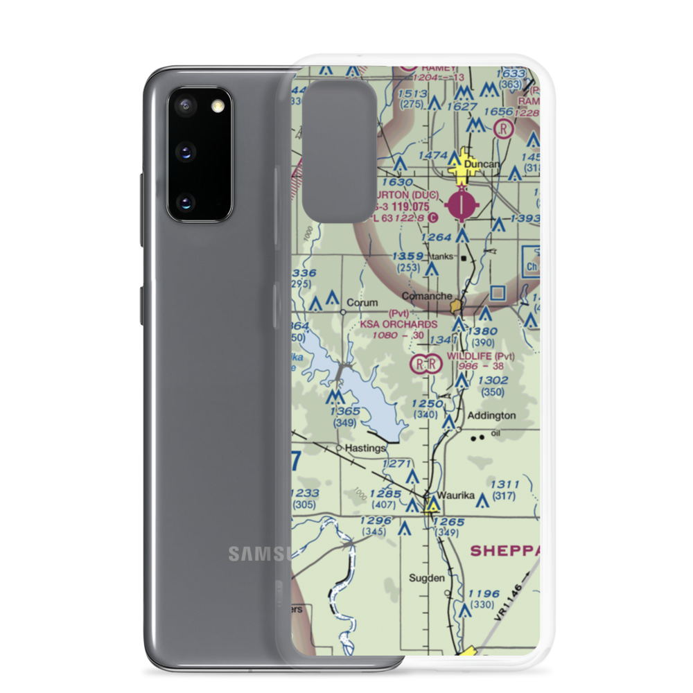 Ksa Orchards Airport (OK11) VFR Sectional Samsung Case Samsung Galaxy S20 model shown