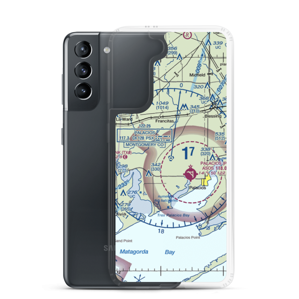 Kubecka Aviation Airport (3XS1) VFR Sectional Samsung Case Samsung Galaxy S21 model shown