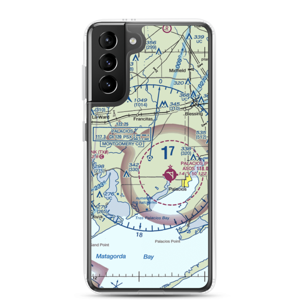 Kubecka Aviation Airport (3XS1) VFR Sectional Samsung Case Samsung Galaxy S21 Plus model shown