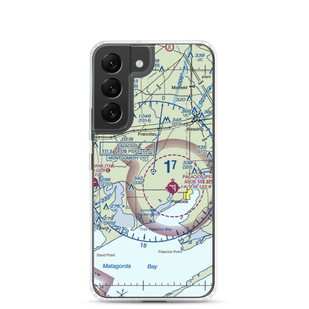 Kubecka Aviation Airport (3XS1) VFR Sectional Samsung Case Samsung Galaxy S22 model shown