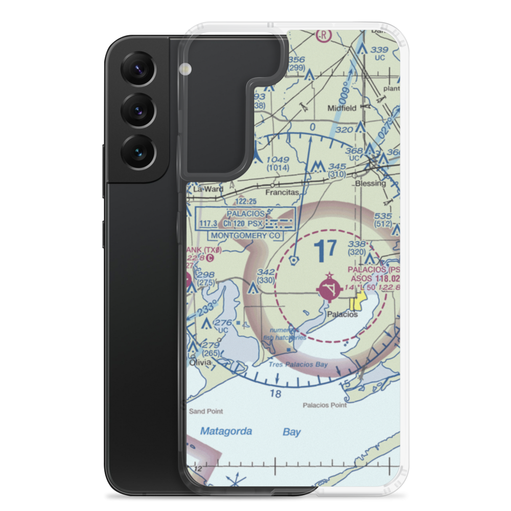 Kubecka Aviation Airport (3XS1) VFR Sectional Samsung Case Samsung Galaxy S22 Plus model shown