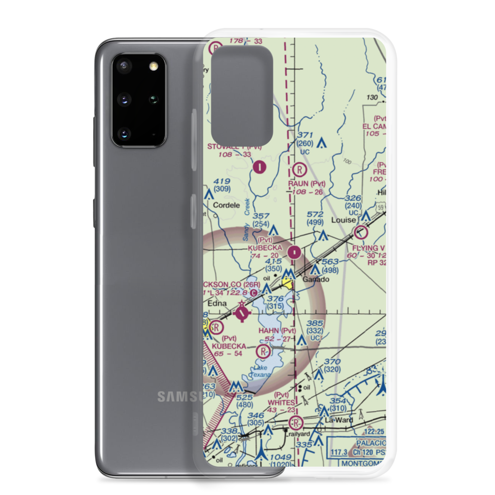 Kubecka Aviation Airport (TS08) VFR Sectional Samsung Case Samsung Galaxy S20 Plus model shown