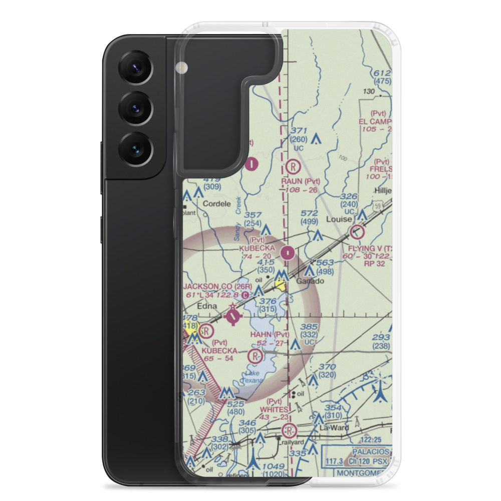 Kubecka Aviation Airport (TS08) VFR Sectional Samsung Case Samsung Galaxy S22 Plus model shown