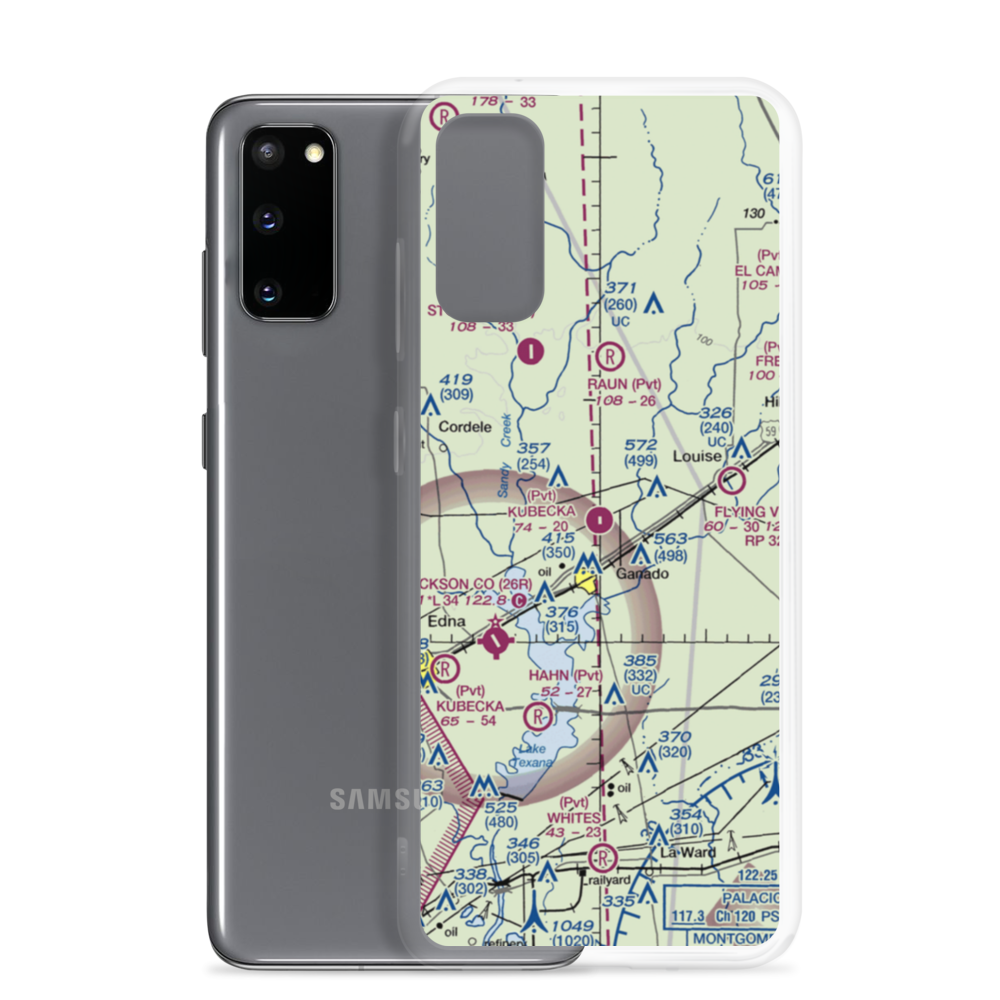 Kubecka Aviation Airport (TS08) VFR Sectional Samsung Case Samsung Galaxy S20 model shown