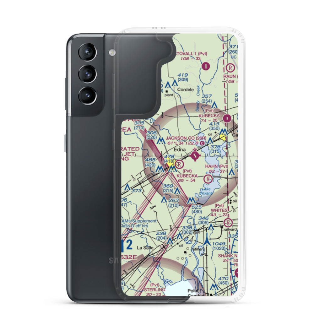 Kubecka Flying Service Inc. Airport (6TE5) VFR Sectional Samsung Case Samsung Galaxy S21 model shown