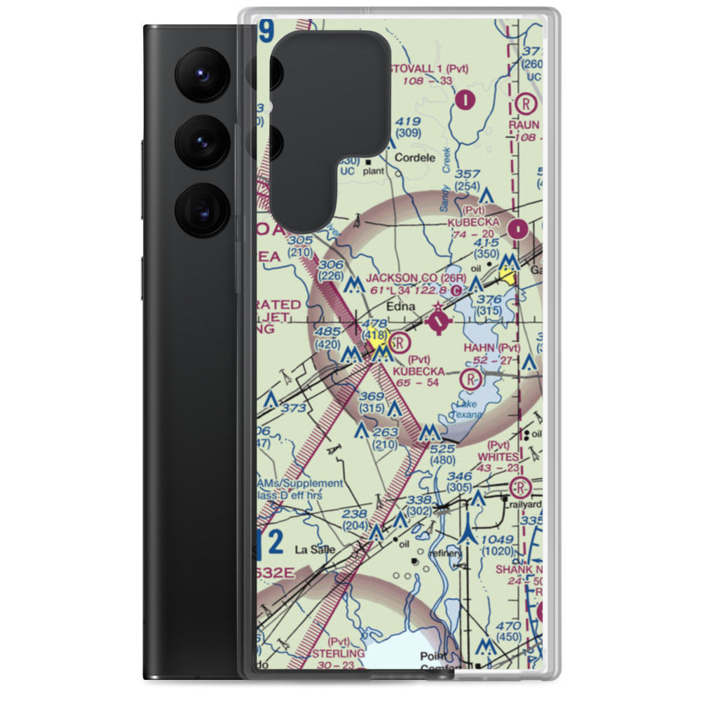 Kubecka Flying Service Inc. Airport (6TE5) VFR Sectional Samsung Case Samsung Galaxy S22 Ultra model shown